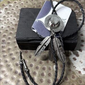 Silver and Black Bolo Tie